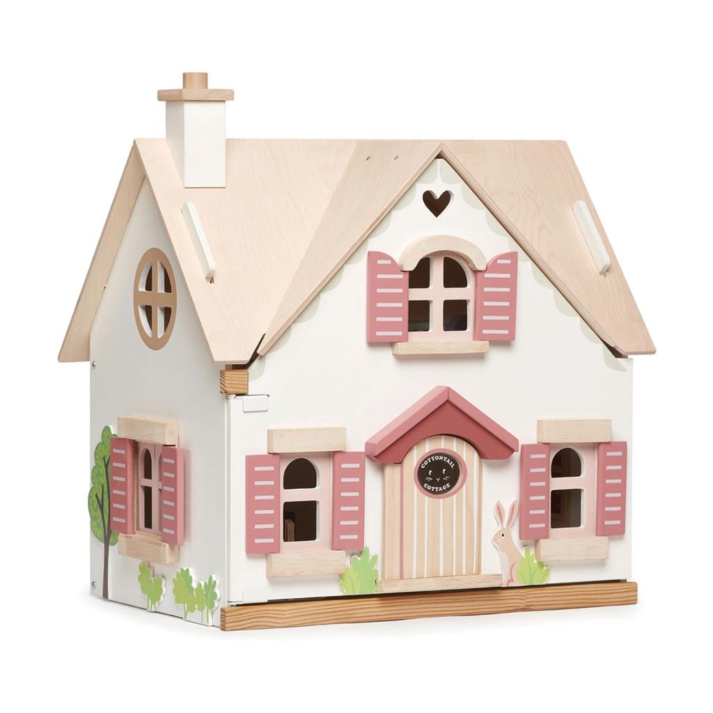 Houten Poppenhuis - Plattelandshuisje afbeelding