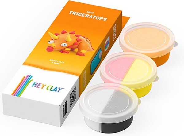 Hey Clay Interactieve Boetseerklei Triceratops (3 kleuren) Hey Clay Interactieve Boetseerklei Triceratops (3 kleuren)