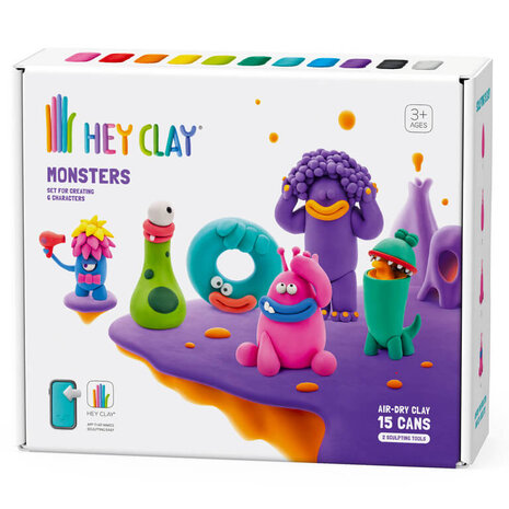 Hey Clay Interactieve Boetseerklei Monsters (15 kleuren) Hey Clay Interactieve Boetseerklei Monsters (15 kleuren)