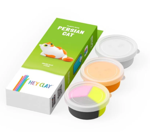 Hey Clay Interactieve Boetseerklei Perzische kat (3 kleuren) Hey Clay Interactieve Boetseerklei Perzische kat (3 kleuren)