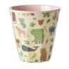 Rice Melamine Beker Sweet Jungle Pink Medium Rice Melamine Beker Sweet Jungle Pink Medium
