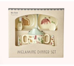 Rice Melamine Baby Cadeauset Sweet Jungle Rice Melamine Baby Cadeauset Sweet Jungle