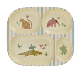 Rice Melamine Kinderbord met 4 compartimenten Sweet Jungle Rice Melamine Kinderbord met 4 compartimenten Sweet Jungle
