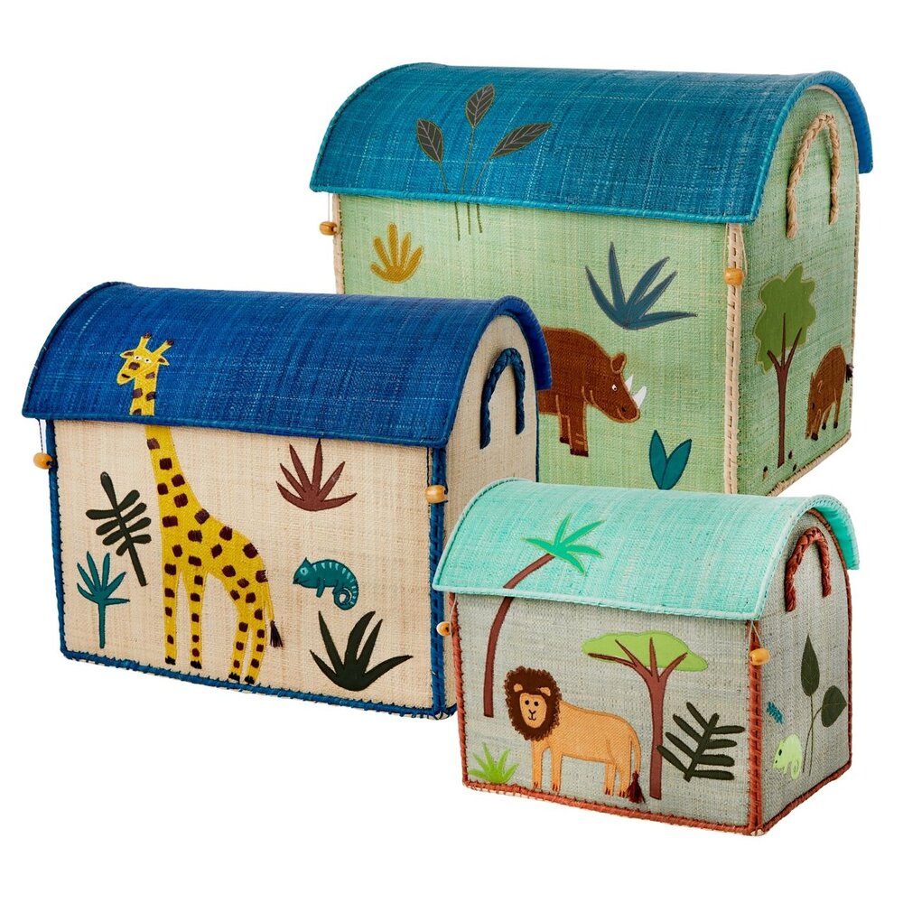 Rice Raffia Opbergmand Jungle Animals Rice Raffia Opbergmand Jungle Animals