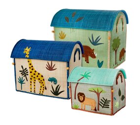 Rice Raffia Opbergmand Jungle Animals Rice Raffia Opbergmand Jungle Animals