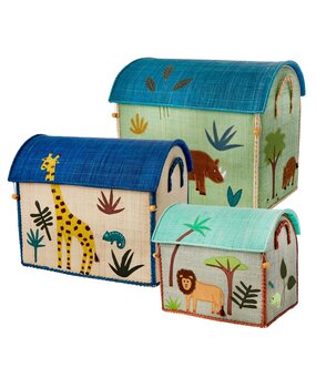 Rice Raffia Opbergmand Jungle Animals Rice Raffia Opbergmand Jungle Animals