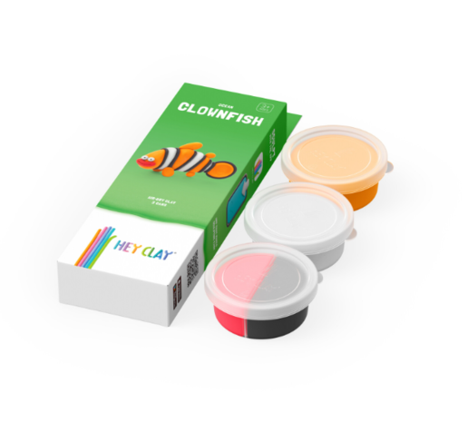 Hey Clay Interactieve Boetseerklei Clownfish (3 kleuren) Hey Clay Interactieve Boetseerklei Clownfish (3 kleuren)