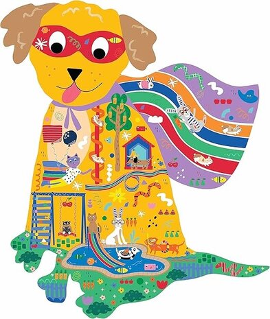 Floss & Rock Puzzel Silhouet Super Hond ( 40 stukjes) Floss & Rock Puzzel Silhouet Super Hond ( 40 stukjes)