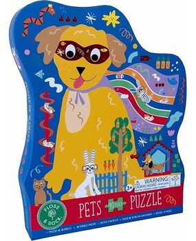 Floss & Rock Puzzel Silhouet Super Hond ( 40 stukjes) Floss & Rock Puzzel Silhouet Super Hond ( 40 stukjes)