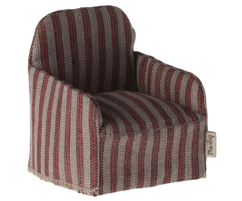 Muizen Fauteuil Stoel Rood Gestreept afbeelding