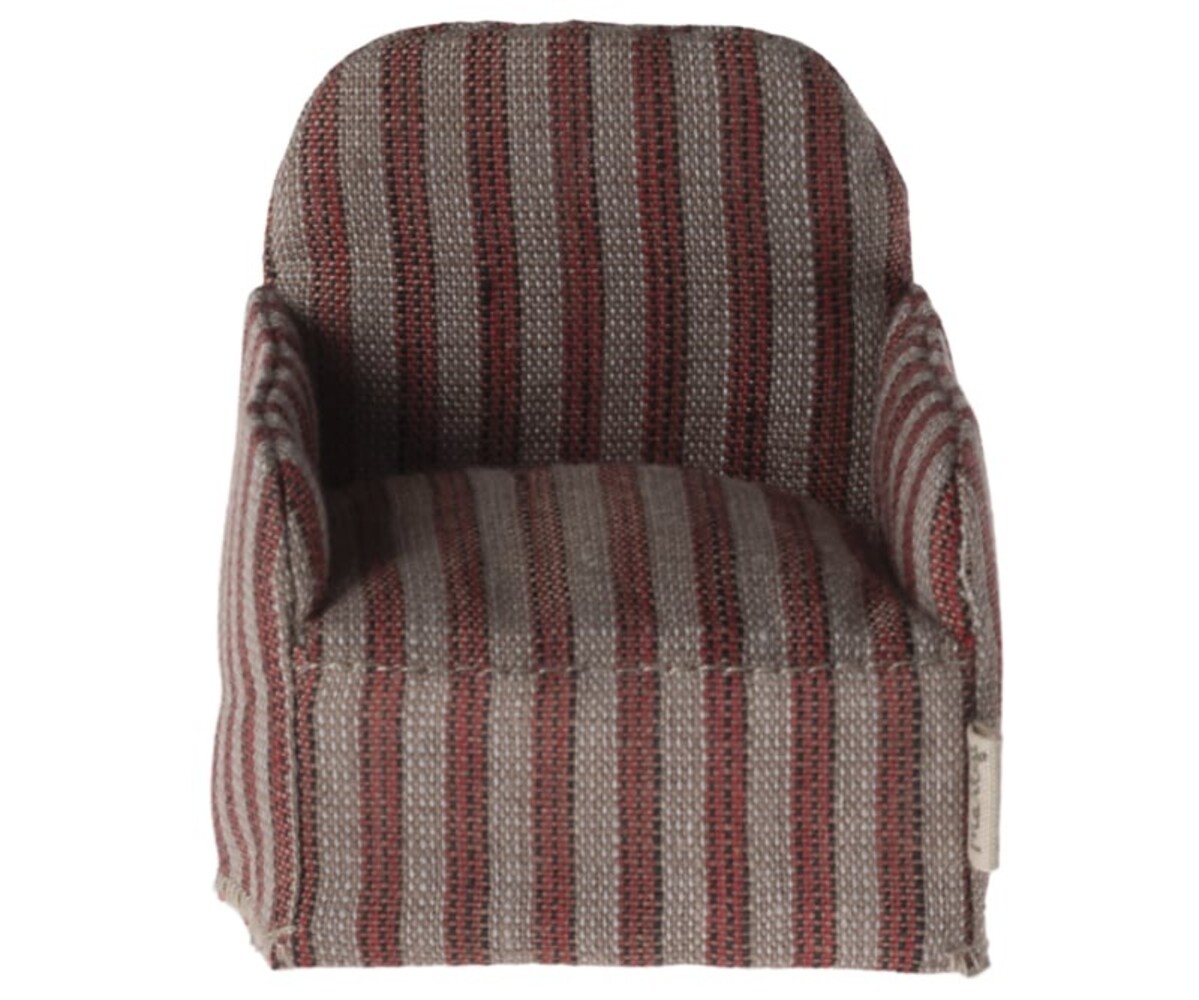 Maileg Muizen Fauteuil Stoel Rood Gestreept Maileg Muizen Fauteuil Stoel Rood Gestreept