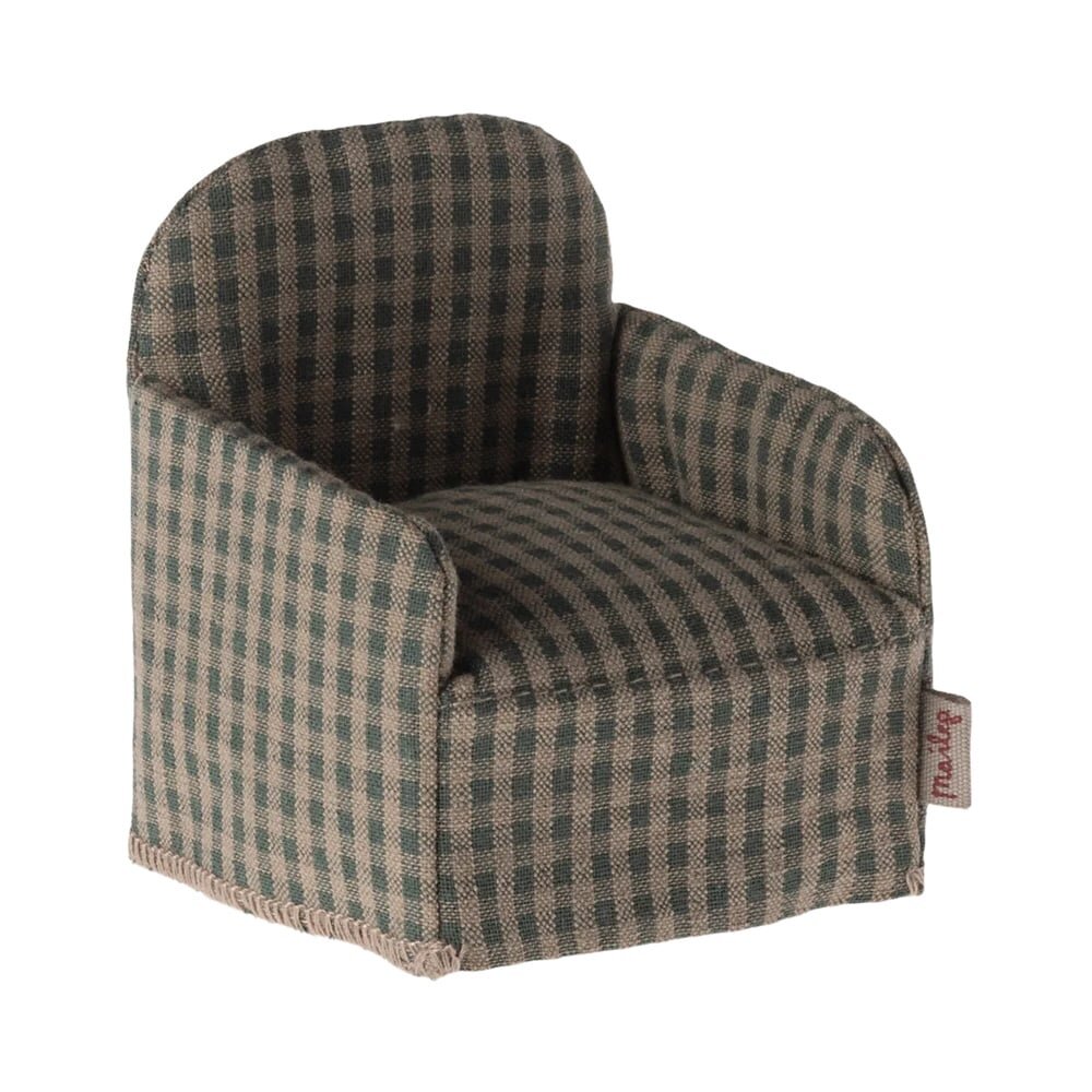 Maileg Muizen Fauteuil Stoel Groen Geruit Maileg Muizen Fauteuil Stoel Groen Geruit