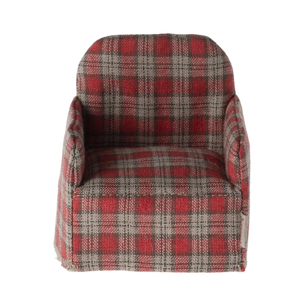 Maileg Muizen Fauteuil Stoel Rood Geruit Maileg Muizen Fauteuil Stoel Rood Geruit