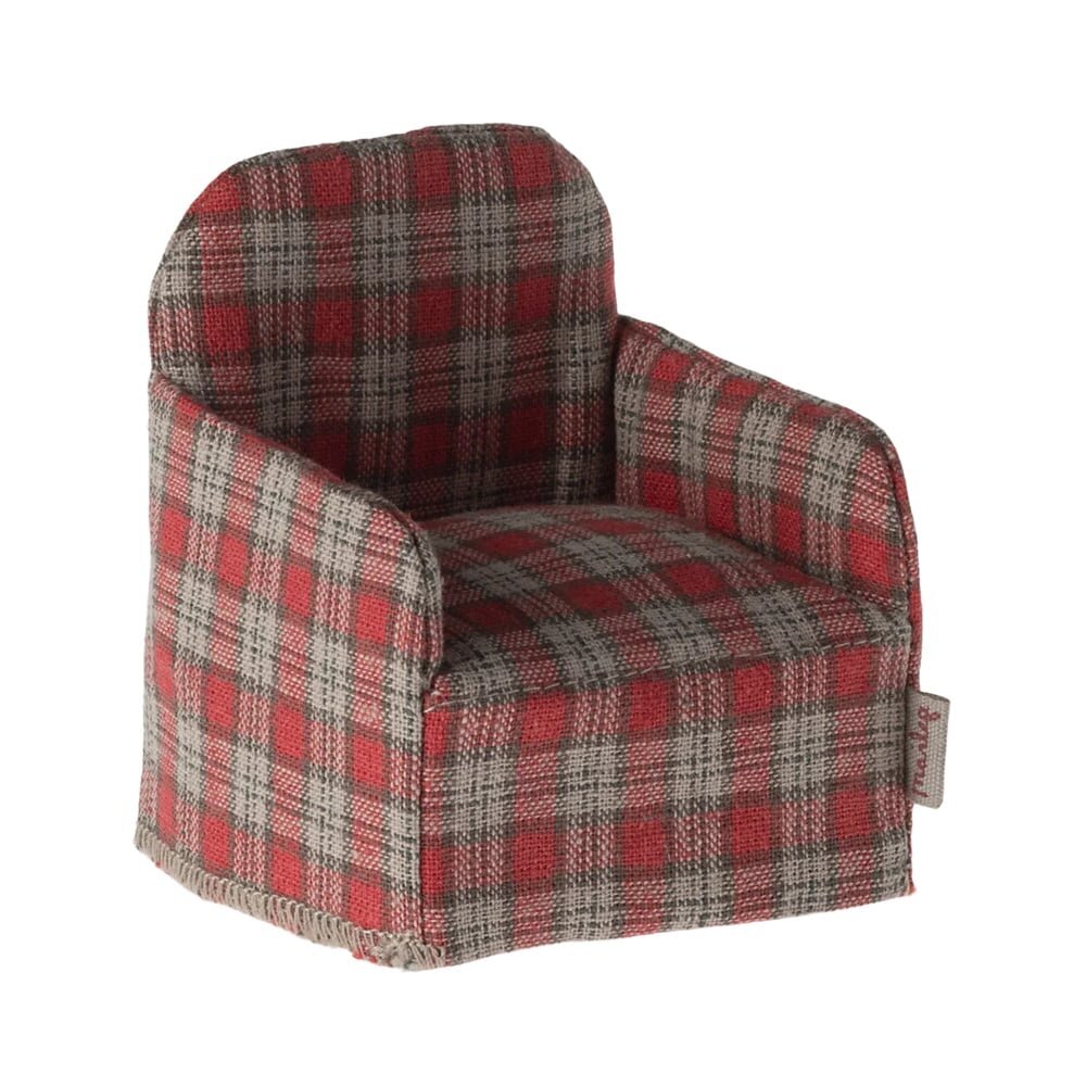 Maileg Muizen Fauteuil Stoel Rood Geruit Maileg Muizen Fauteuil Stoel Rood Geruit