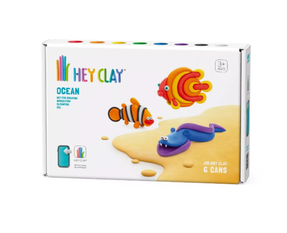 Hey Clay Interactieve Boetseerklei Ocean Anemoonvis, Discusvis, Paling (6 kleuren)