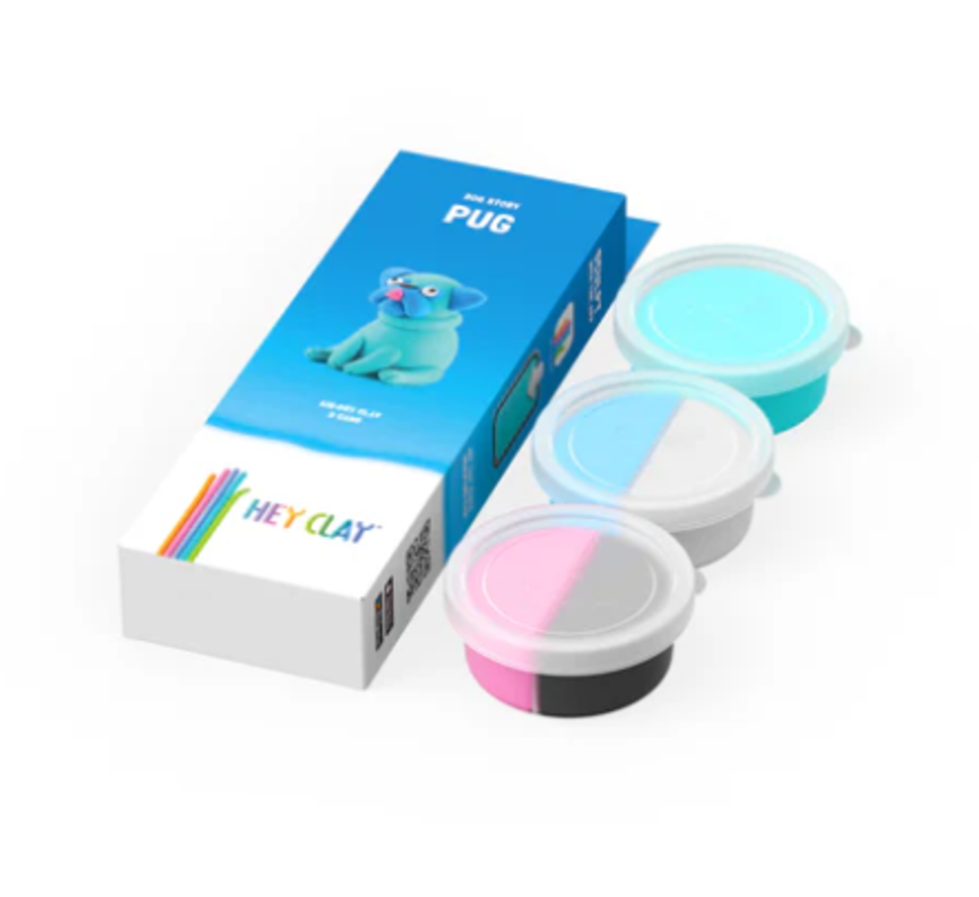 Hey Clay Interactieve Boetseerklei Pug (3 kleuren)