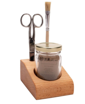 Grennn Lijmpothouder beuken incl. potje, kwastje en schaartje Grennn Lijmpothouder beuken incl. potje, kwastje en schaartje