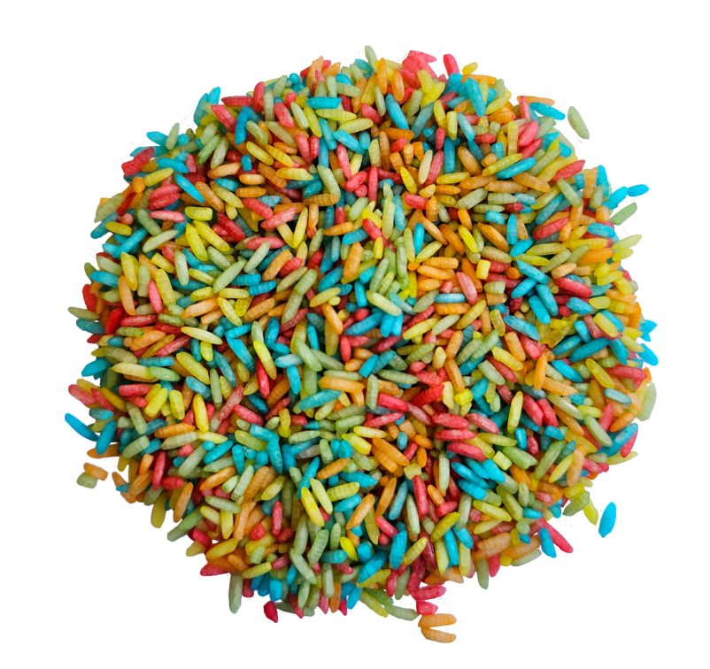 Speelrijst Regenboog mix - 750 gram afbeelding