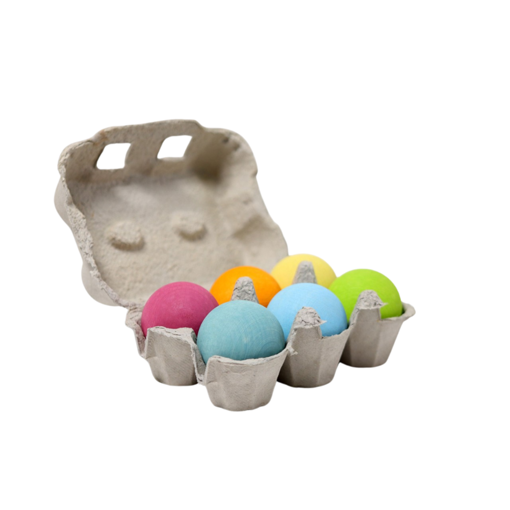 Grimm's Houten Ballen Pastel Set van 6 Stuks Grimm's Houten Ballen Pastel Set van 6 Stuks