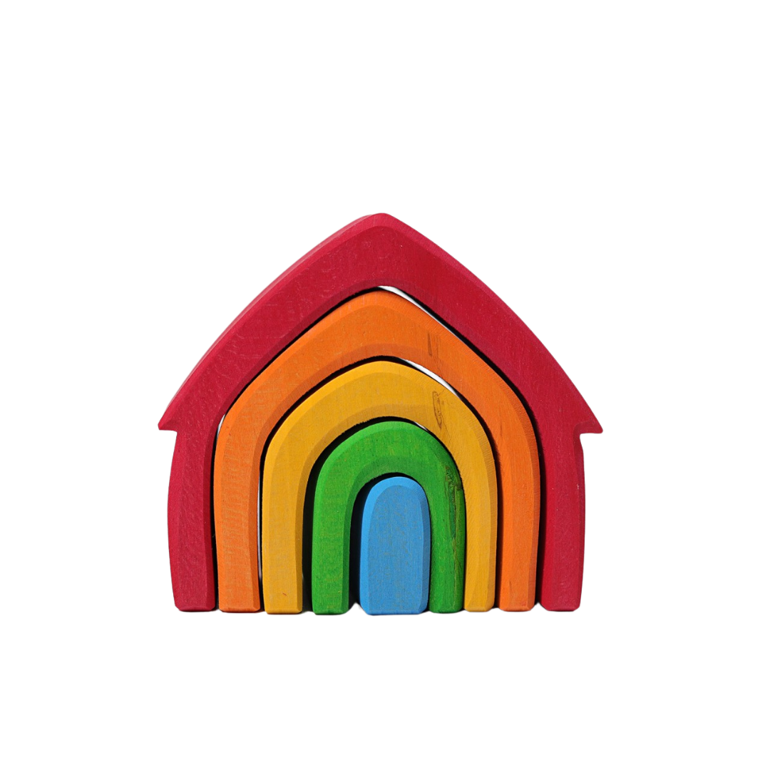 Houten Regenboog Huisje afbeelding