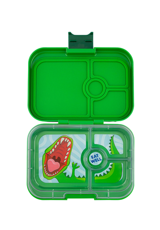 Yumbox Yumbox Panino 4 vakken Jurassic Green Dinosaur tray Yumbox Yumbox Panino 4 vakken Jurassic Green Dinosaur tray