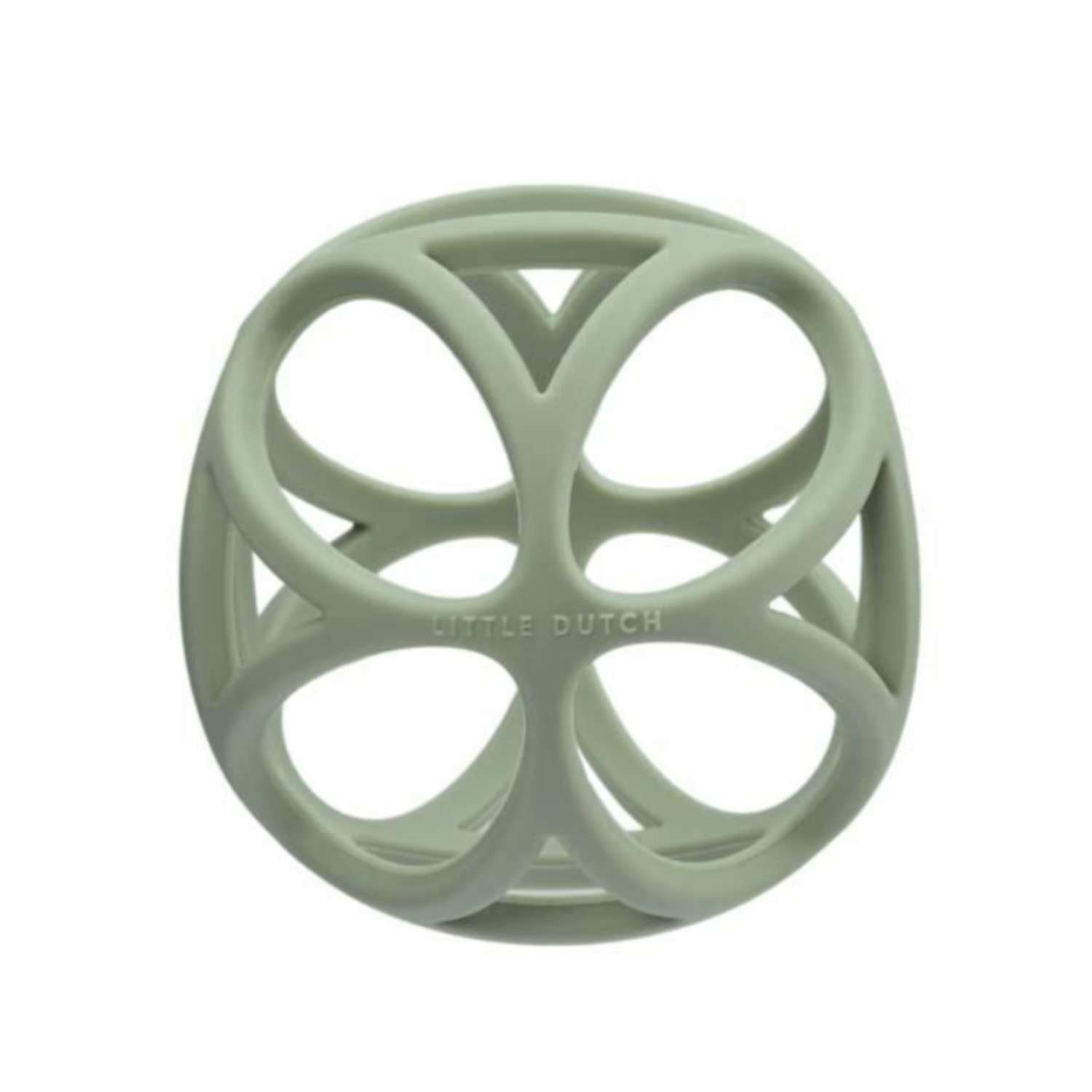 Little Dutch Balle De Préhension En Silicone – Vert – Formes Géométriques – Légère – Ø 10 Cm – Dès 4 Mois – Dentition