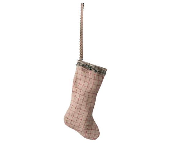 Maileg Kersthanger Stocking Oranament Checker Sand Maileg Kersthanger Stocking Oranament Checker Sand