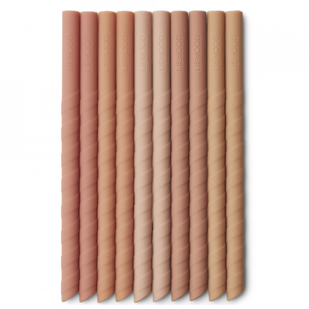 Liewood Silicone Rietjes Timoti Straw 10 pack  Dark Rose Liewood Silicone Rietjes Timoti Straw 10 pack  Dark Rose