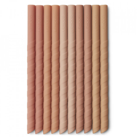 Liewood Silicone Rietjes Timoti Straw 10 pack  Dark Rose Liewood Silicone Rietjes Timoti Straw 10 pack  Dark Rose