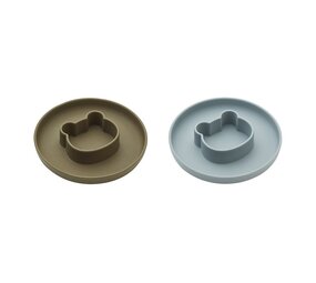 Liewood Siliconen Vakjesbord 2-pack Mr Bear Blue Fog Khaki Liewood Siliconen Vakjesbord 2-pack Mr Bear Blue Fog Khaki