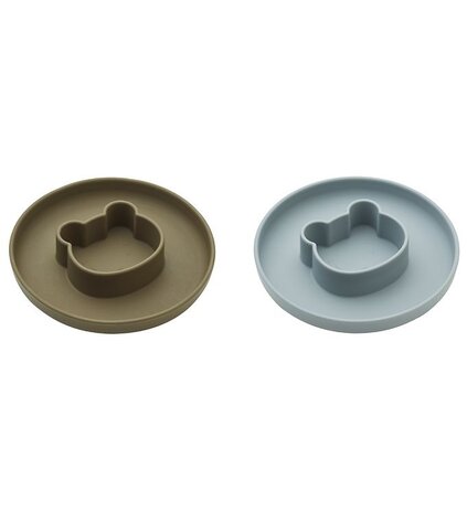 Liewood Siliconen Vakjesbord 2-pack Mr Bear Blue Fog Khaki Liewood Siliconen Vakjesbord 2-pack Mr Bear Blue Fog Khaki