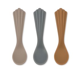 Konges Slojd Silicone Lepels Shell 3 Pack Warm Grey Konges Slojd Silicone Lepels Shell 3 Pack Warm Grey
