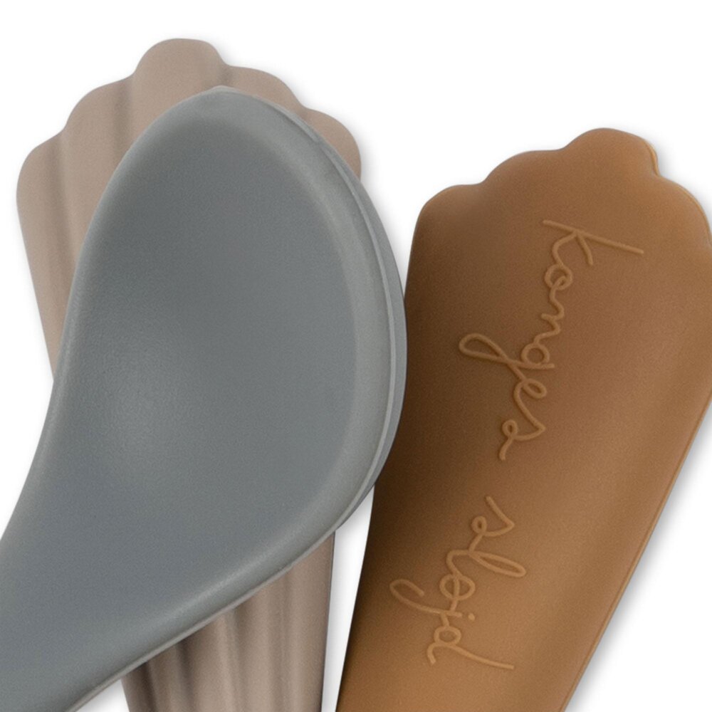 Konges Slojd Silicone Lepels Shell 3 Pack Warm Grey Konges Slojd Silicone Lepels Shell 3 Pack Warm Grey