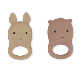 Konges Slojd Bijtspeeltje 2 pack Konijn/Beer Konges Slojd Bijtspeeltje 2 pack Konijn/Beer