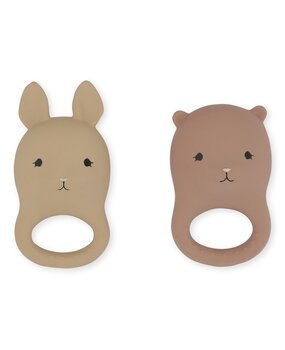 Konges Slojd Bijtspeeltje 2 pack Konijn/Beer