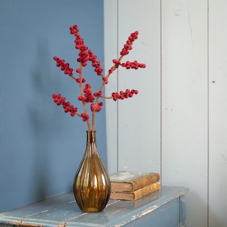 Sjaal met Verhaal Decoratie Bloem Tak Bes Rood Sjaal met Verhaal Decoratie Bloem Tak Bes Rood