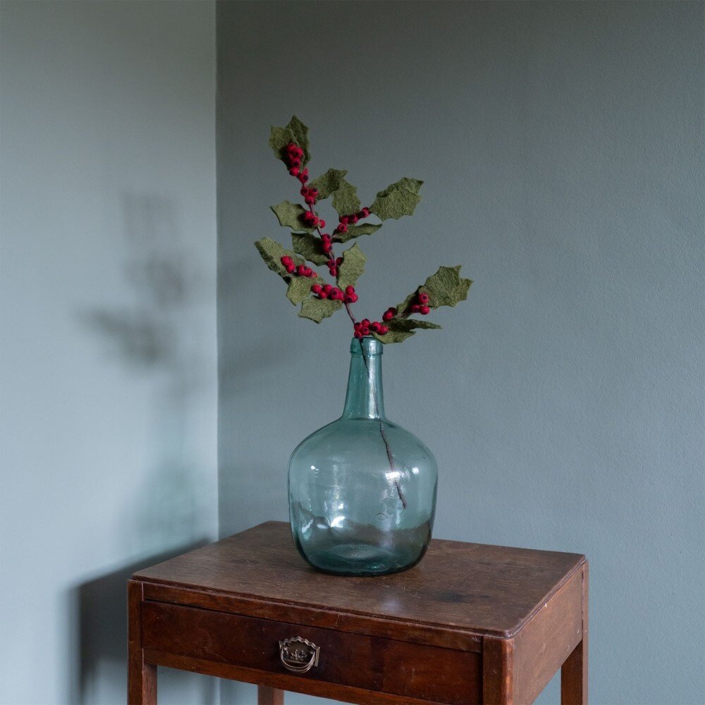 Sjaal met Verhaal Decoratie Bloem Tak Bes Rood Sjaal met Verhaal Decoratie Bloem Tak Bes Rood