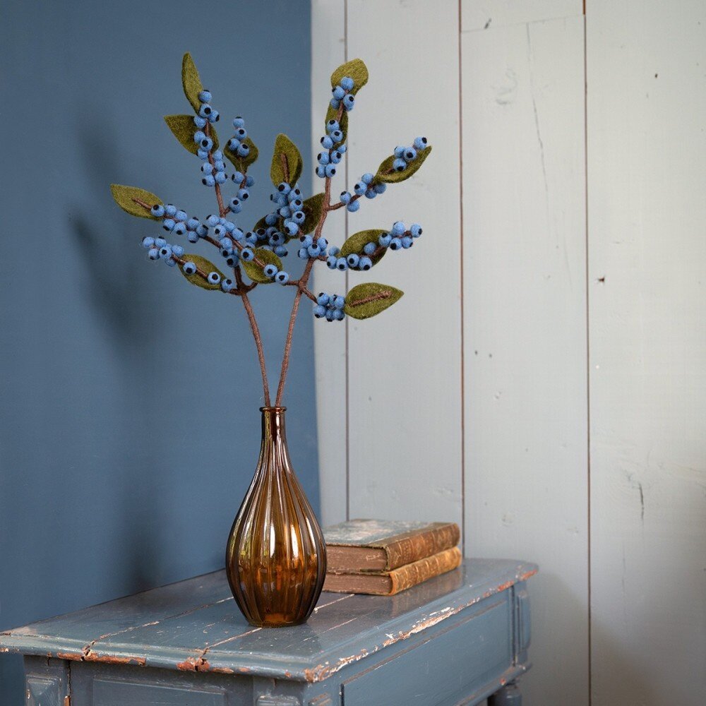 Sjaal met Verhaal Decoratie Bloem Tak Bes Blauw Sjaal met Verhaal Decoratie Bloem Tak Bes Blauw