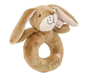 Raad eens.... Hazeltje Pluche Ringrammelaar Raad eens.... Hazeltje Pluche Ringrammelaar