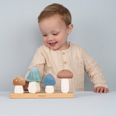 Little Dutch Houten  Stapelaar Paddenstoelen - Forest Friends Little Dutch Houten  Stapelaar Paddenstoelen - Forest Friends
