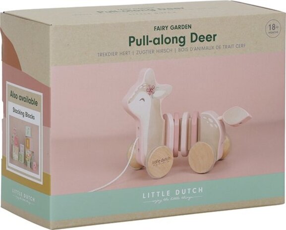 Little Dutch Houten Trekdier Hert - Fairy Garden Little Dutch Houten Trekdier Hert - Fairy Garden