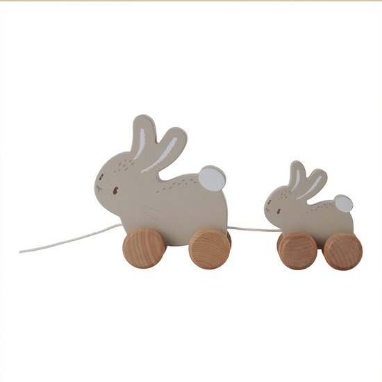 Houten Trekdier Konijnen - Baby bunny afbeelding
