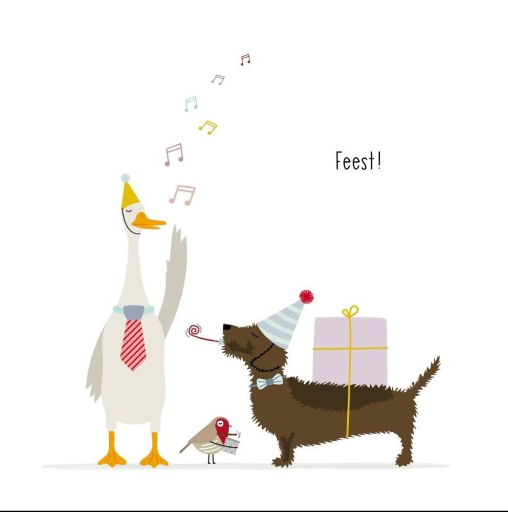 Mevrouw Emmer Wenskaart Feest! Mevrouw Emmer Wenskaart Feest!