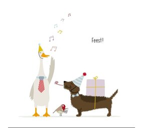 Mevrouw Emmer Wenskaart Feest! Mevrouw Emmer Wenskaart Feest!