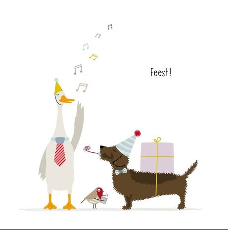 Mevrouw Emmer Wenskaart Feest! Mevrouw Emmer Wenskaart Feest!