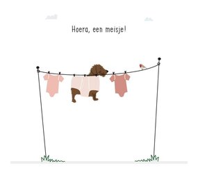 Mevrouw Emmer Wenskaart Hoera, een meisje! Mevrouw Emmer Wenskaart Hoera, een meisje!