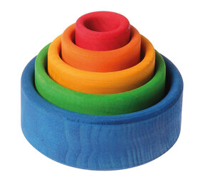 Grimm's Houten Stapelbakjes Rond Blauw Grimm's Houten Stapelbakjes Rond Blauw