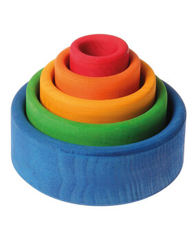 Grimm's Houten Stapelbakjes Rond Blauw