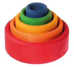 Grimm's Houten Stapelbakjes Rond Rood Grimm's Houten Stapelbakjes Rond Rood
