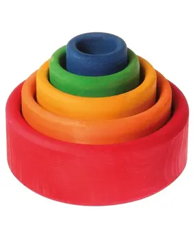 Grimm's Houten Stapelbakjes Rond Rood
